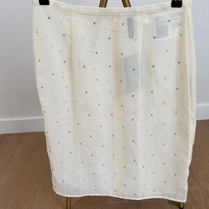Elegant Cream Skirt with Embellishments